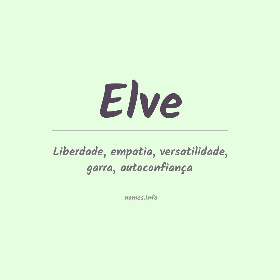 Significado do nome Elve