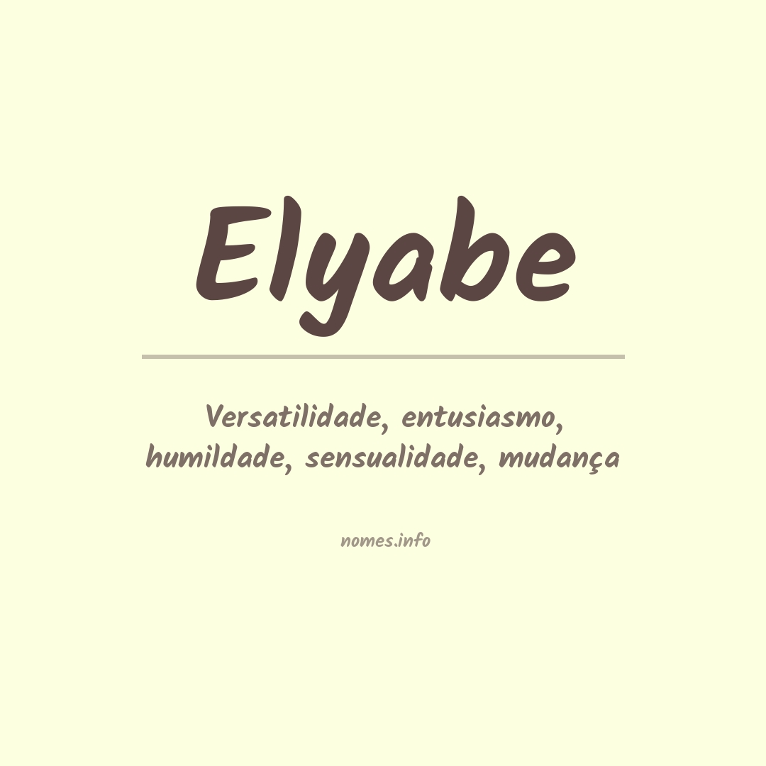 Significado do nome Elyabe