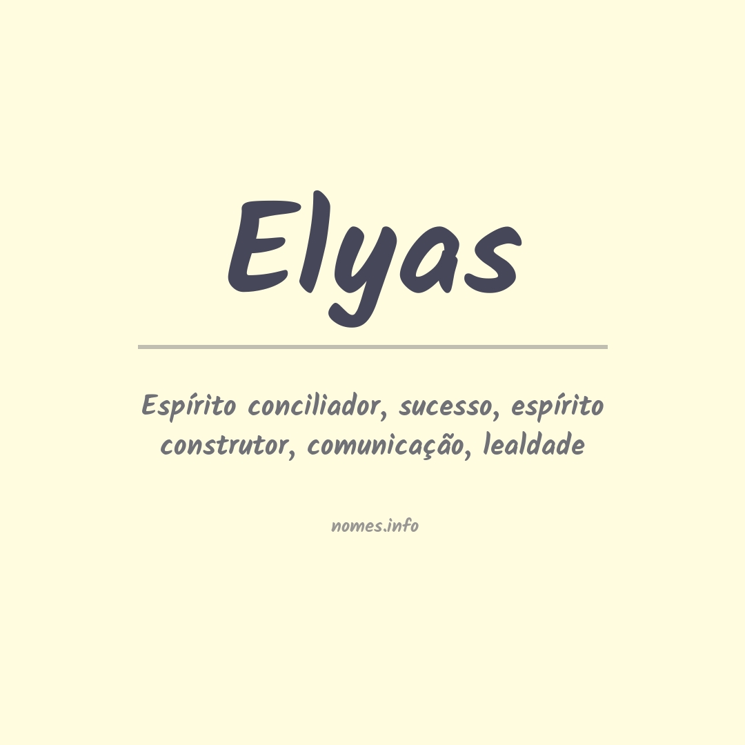 Significado do nome Elyas