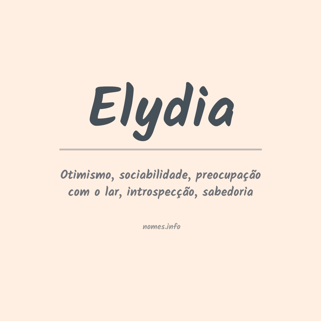 Significado do nome Elydia
