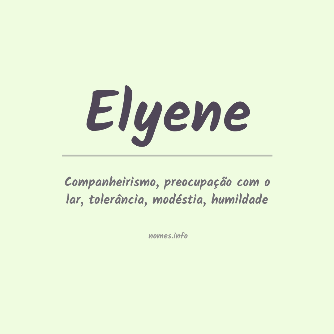 Significado do nome Elyene