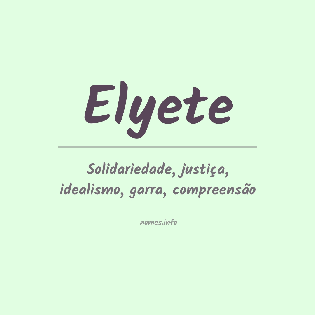 Significado do nome Elyete