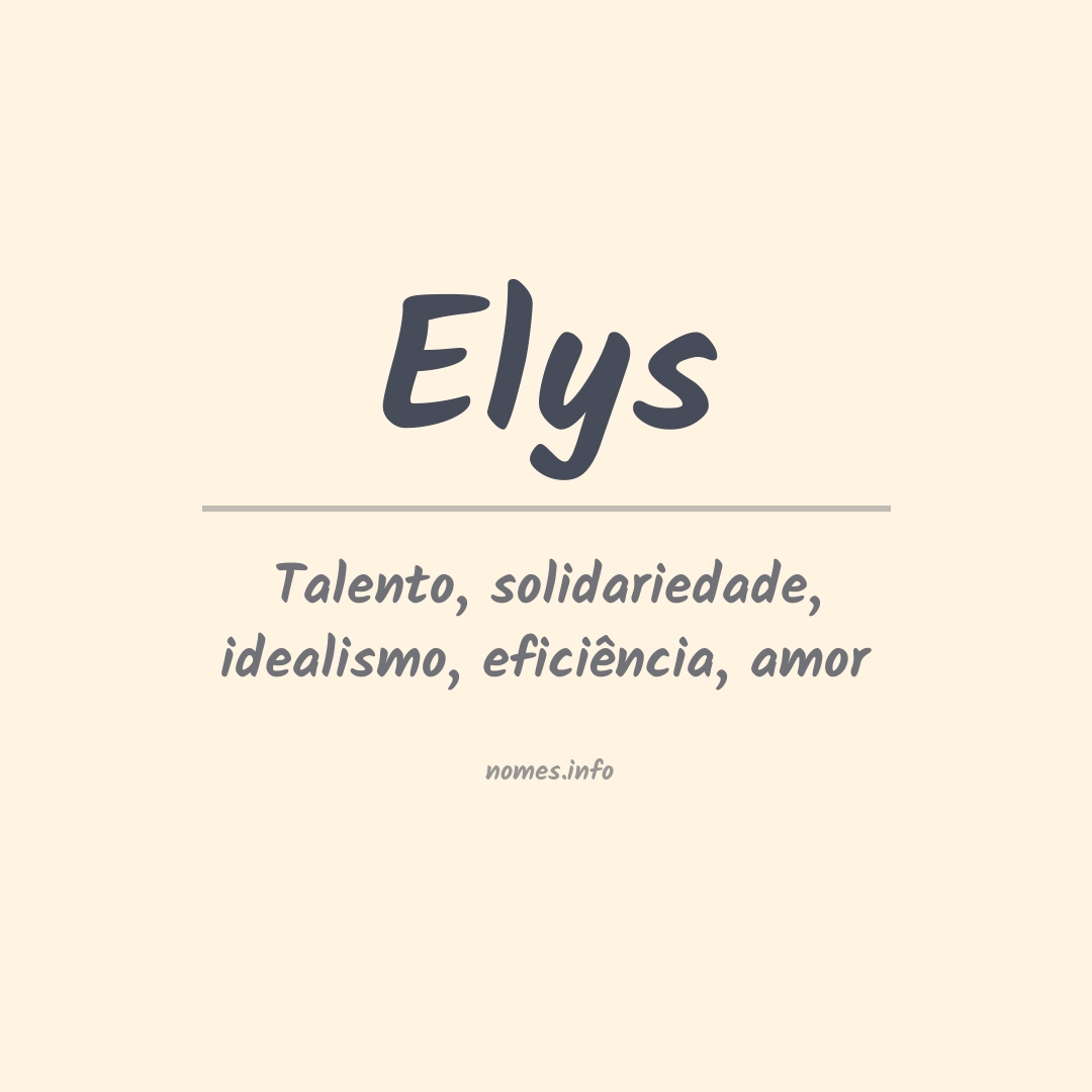 Significado do nome Elys