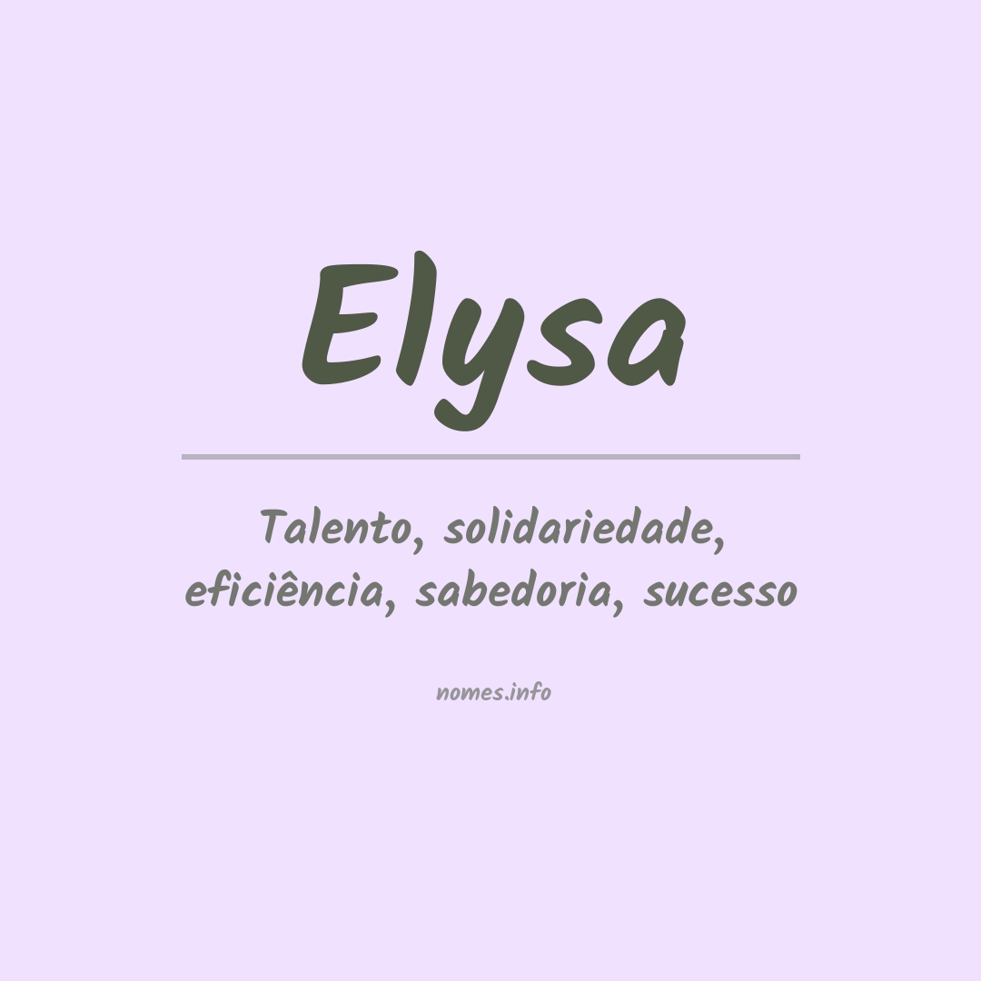 Significado do nome Elysa