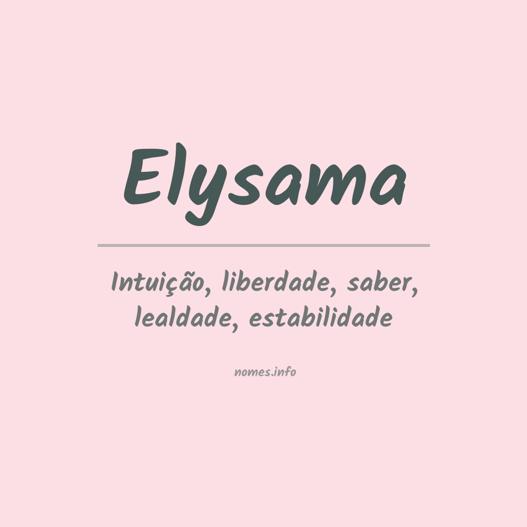 Significado do nome Elysama