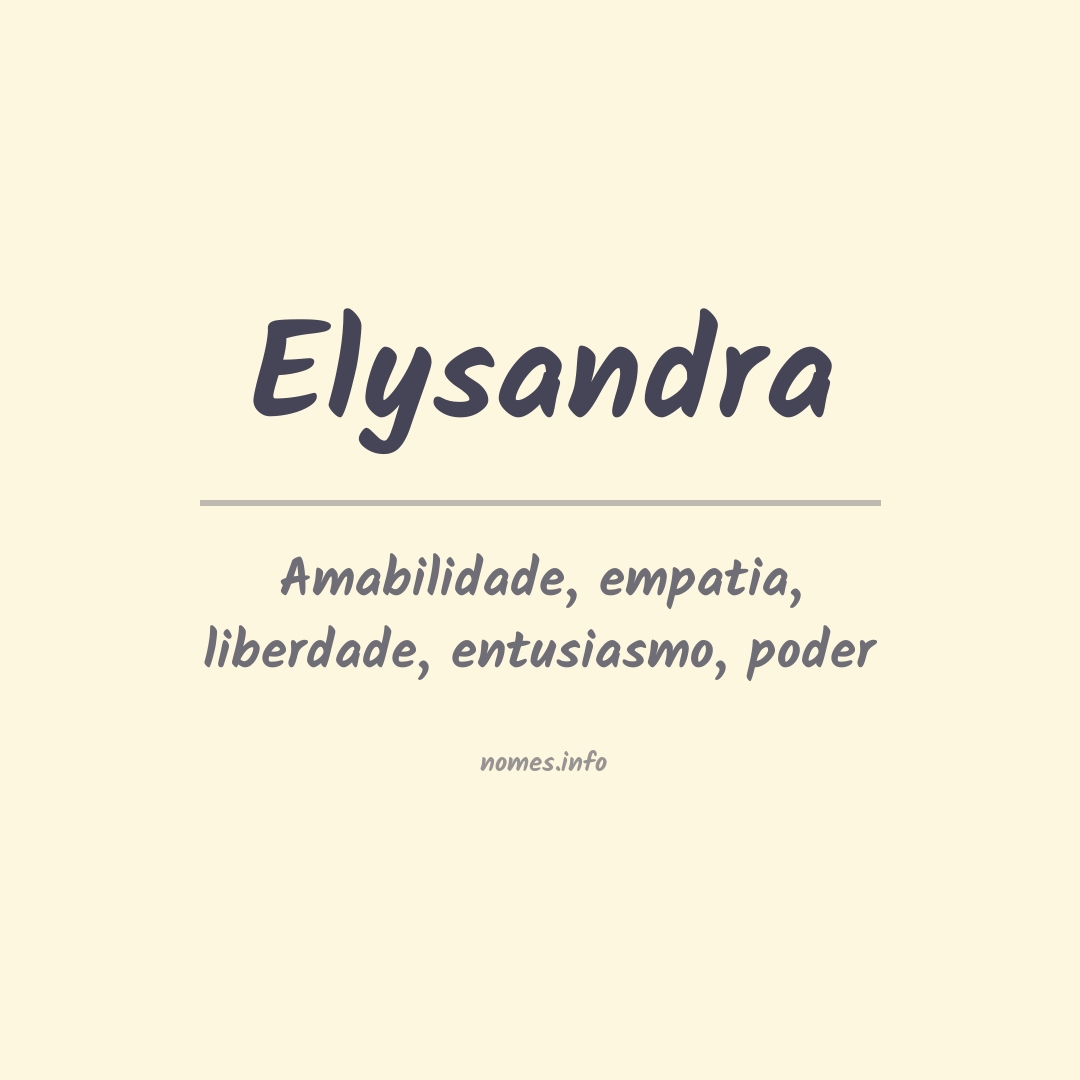 Significado do nome Elysandra