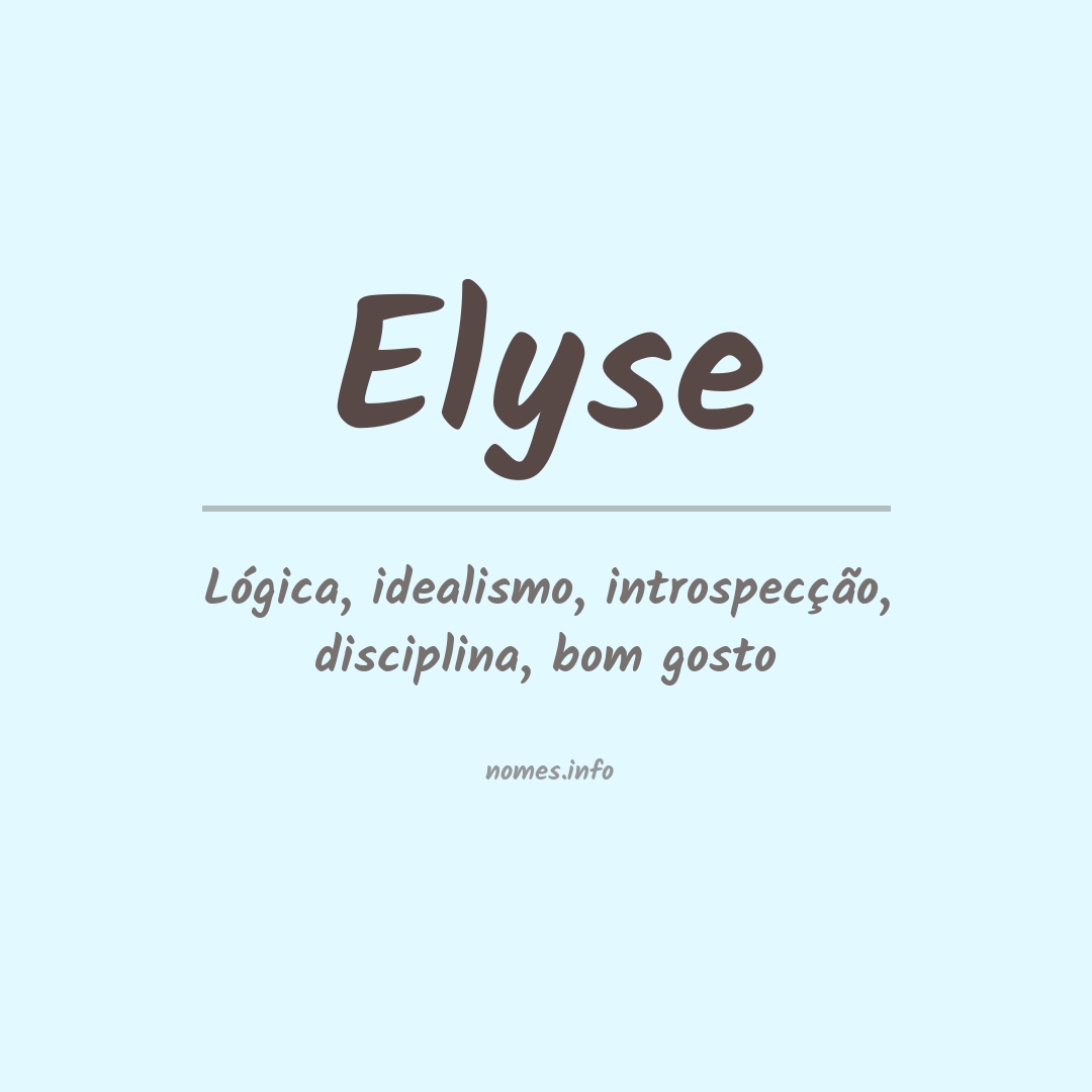 Significado do nome Elyse