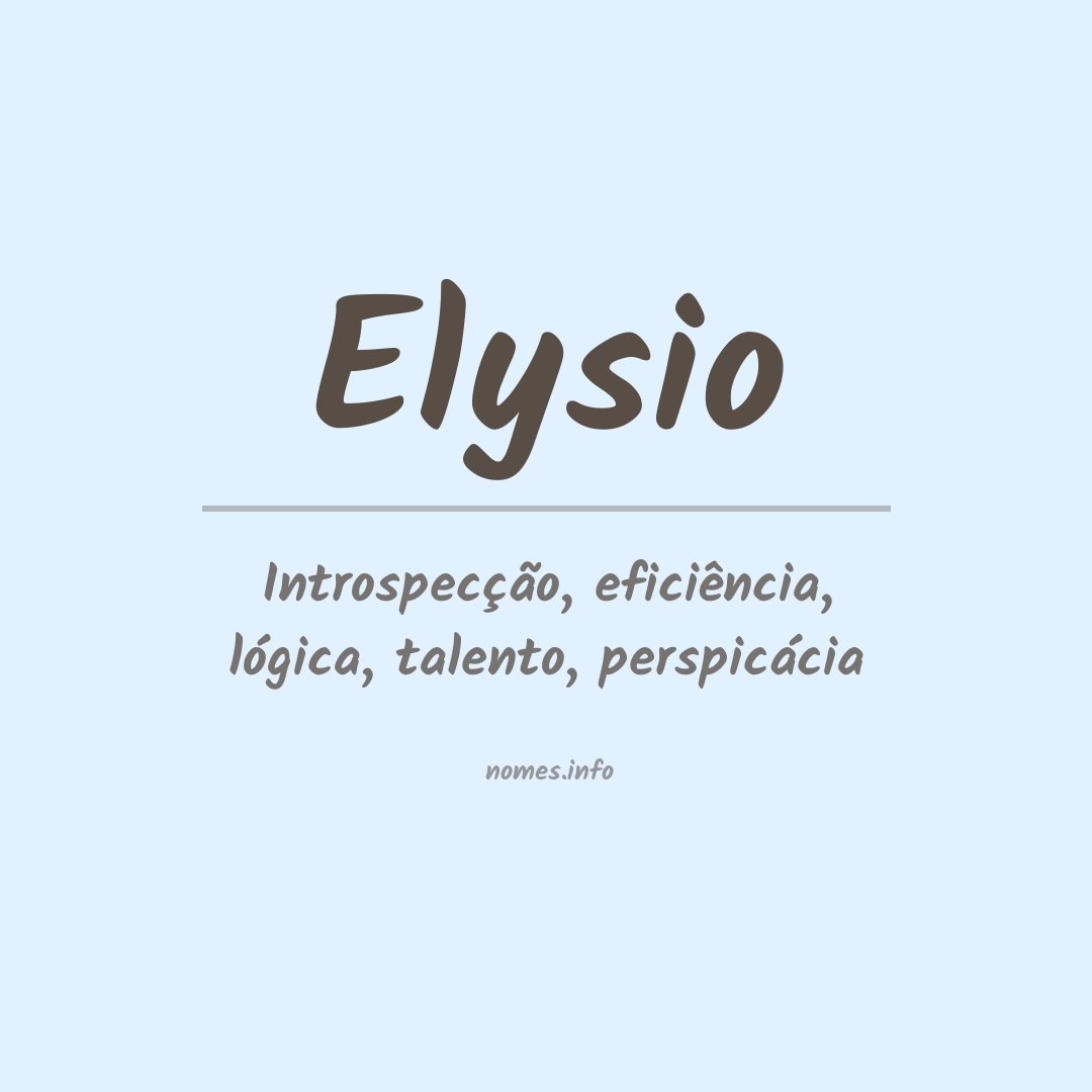 Significado do nome Elysio