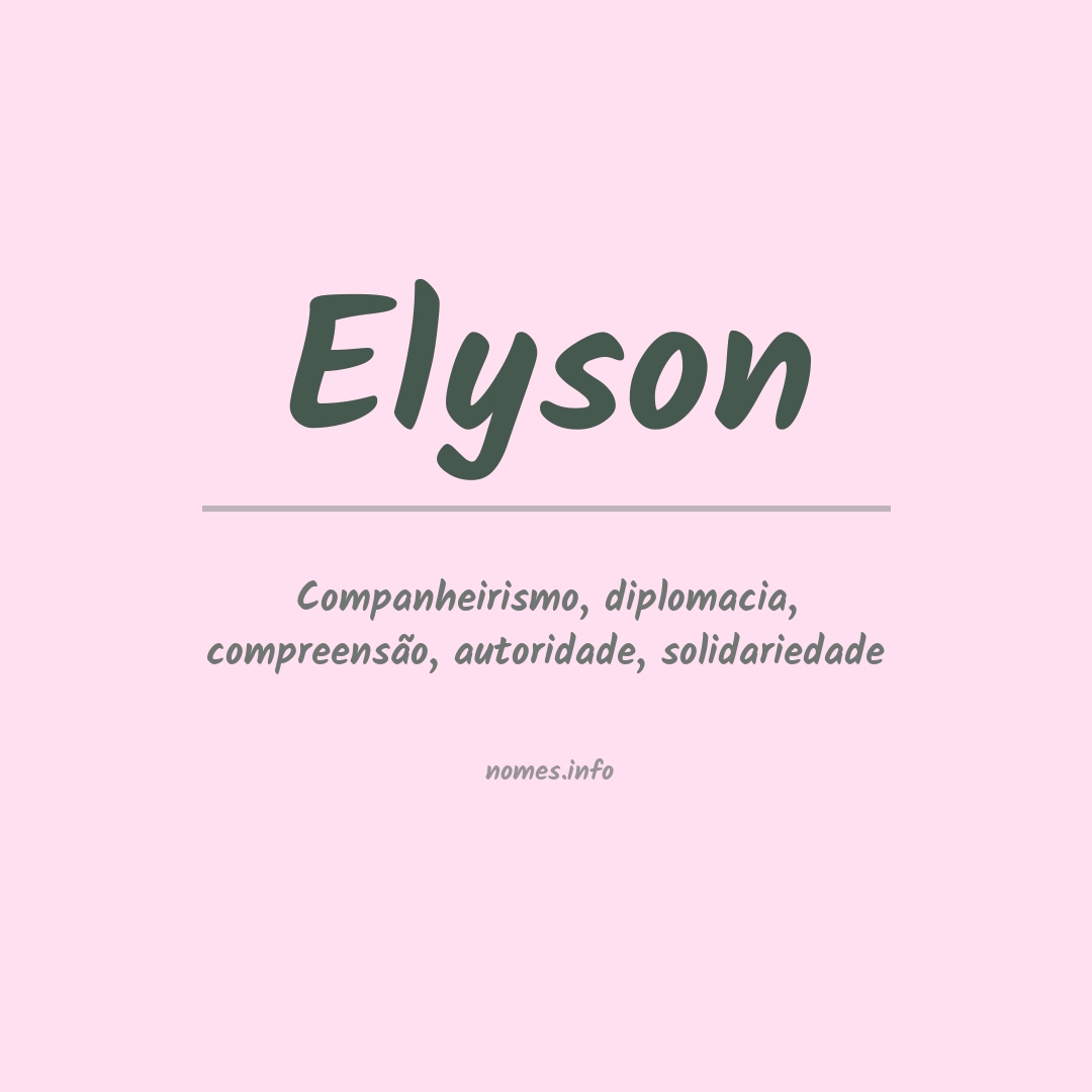 Significado do nome Elyson