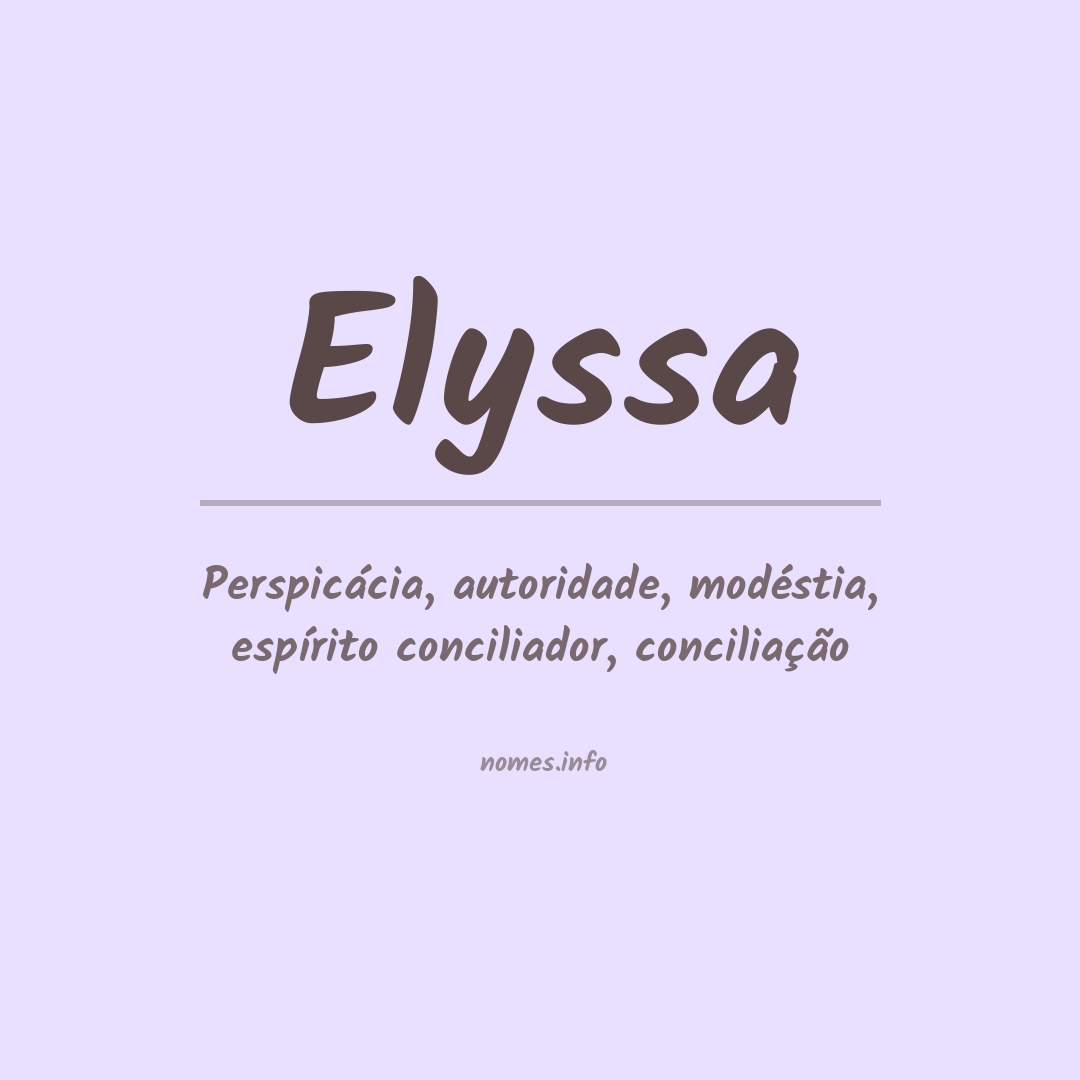 Significado do nome Elyssa