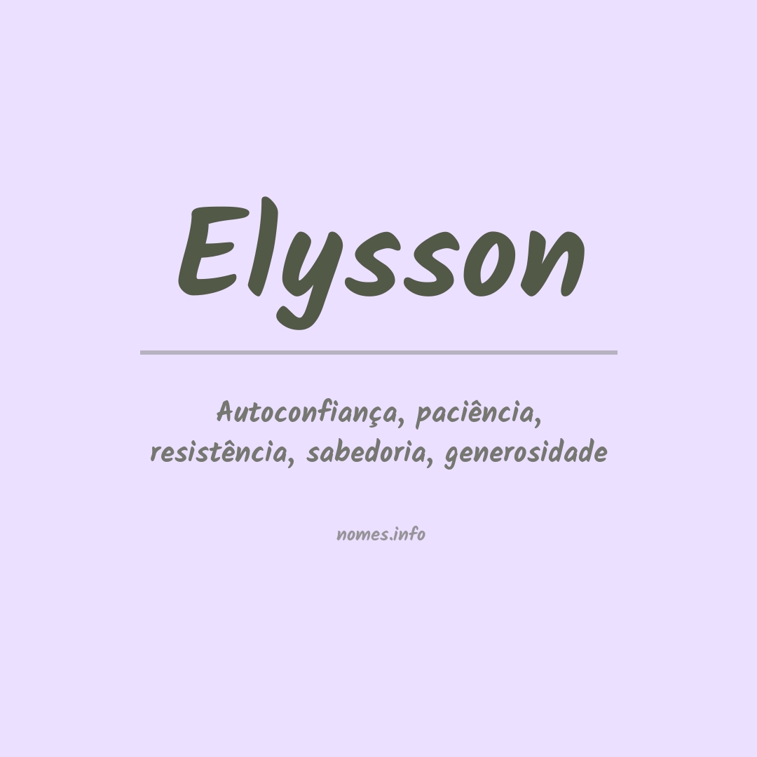 Significado do nome Elysson