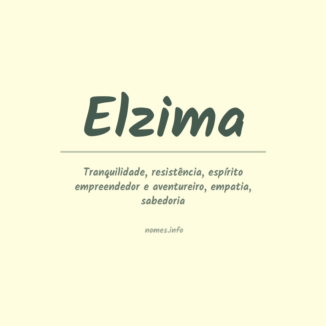 Significado do nome Elzima