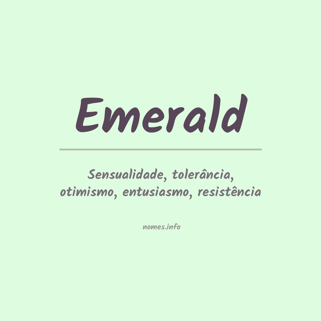 Significado do nome Emerald
