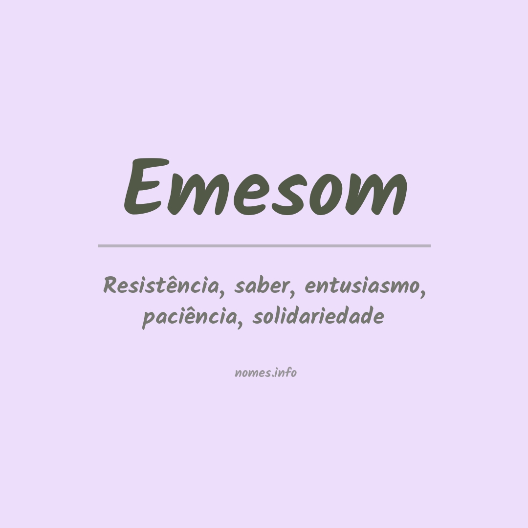 Significado do nome Emesom