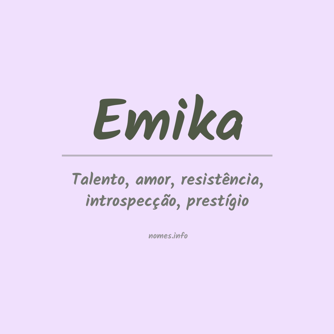 Significado do nome Emika