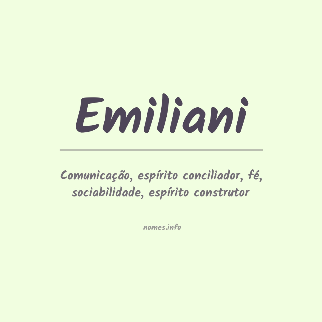 Significado do nome Emiliani