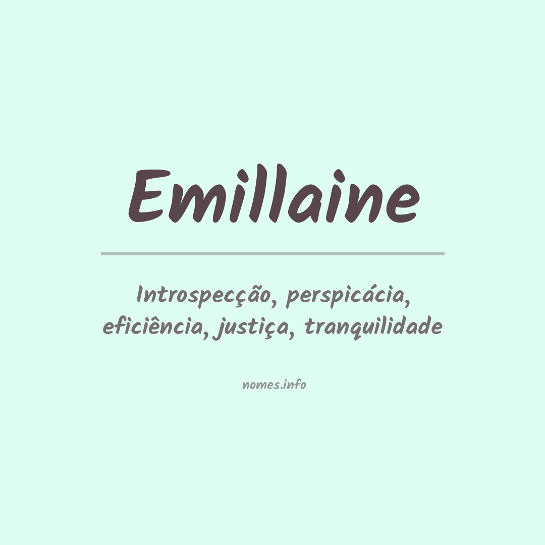 Significado do nome Emillaine