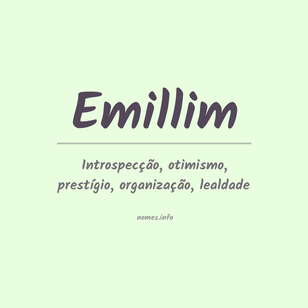 Significado do nome Emillim