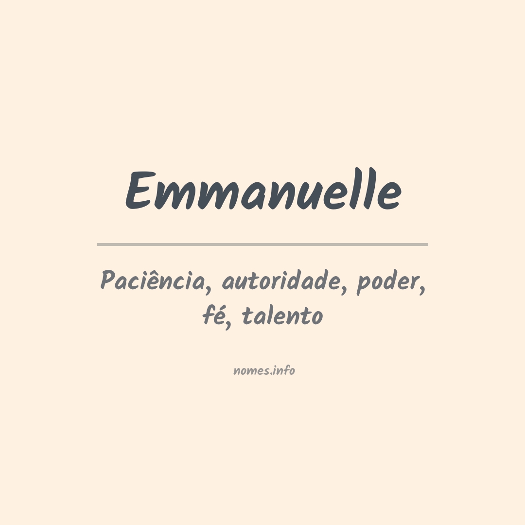 Significado do nome Emmanuelle