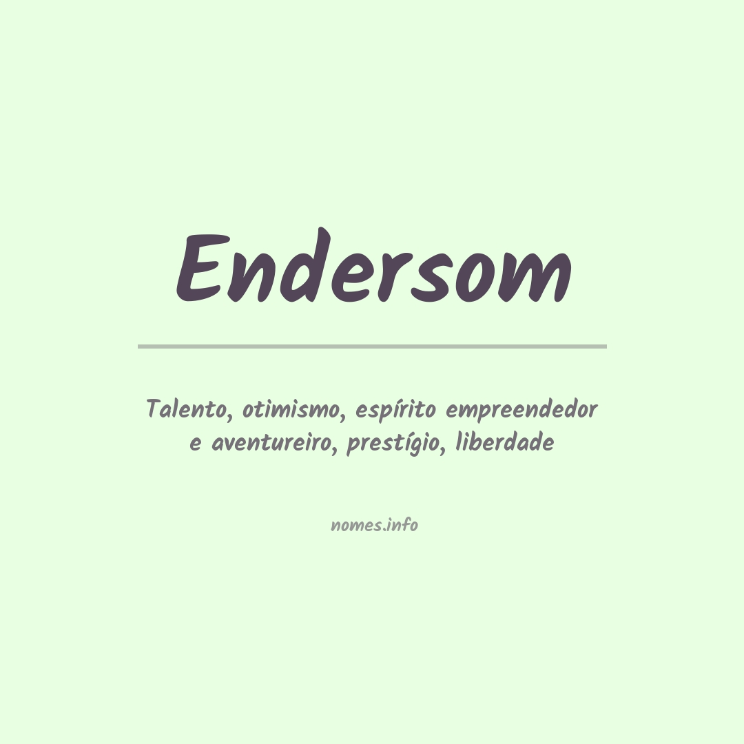 Significado do nome Endersom