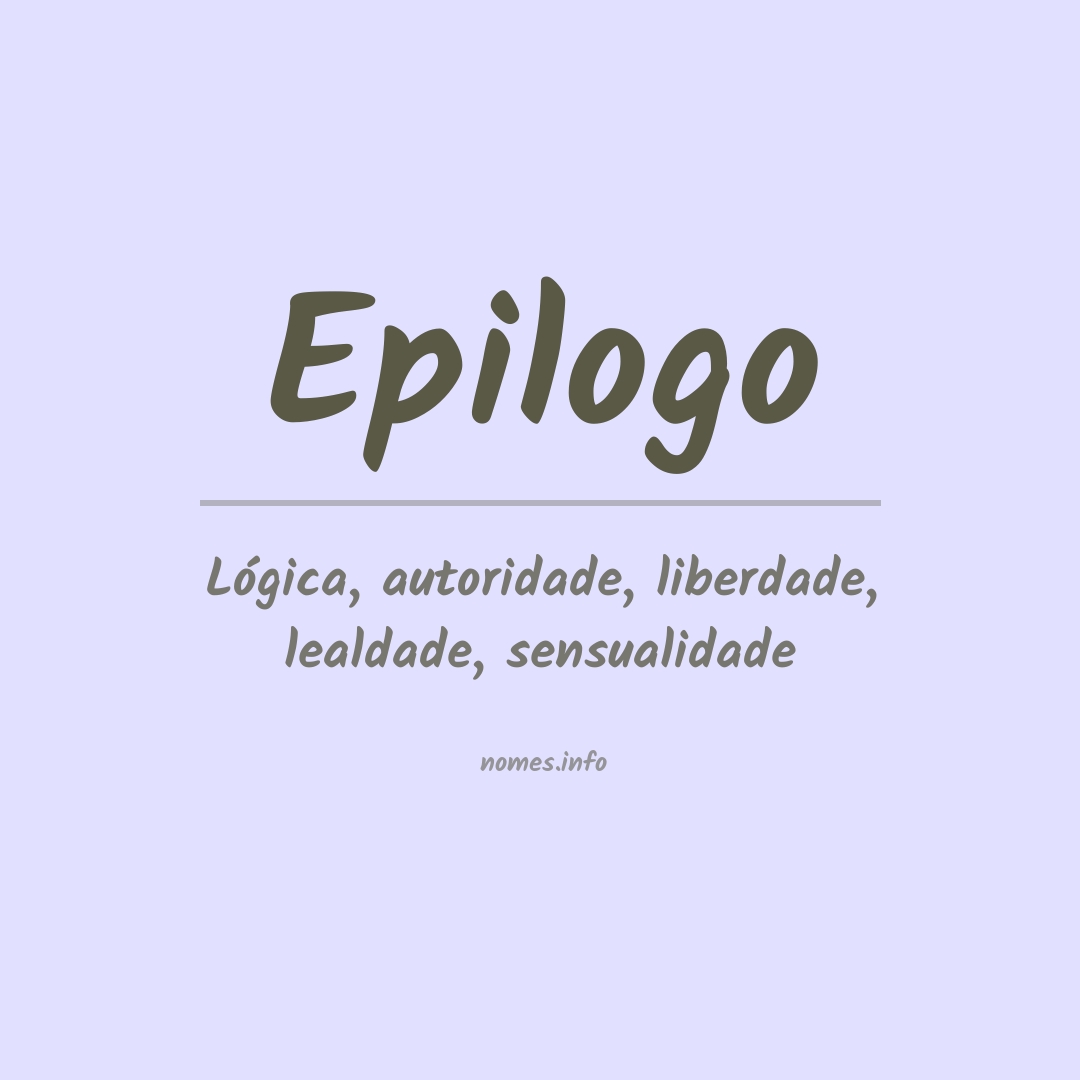 Significado do nome Epilogo