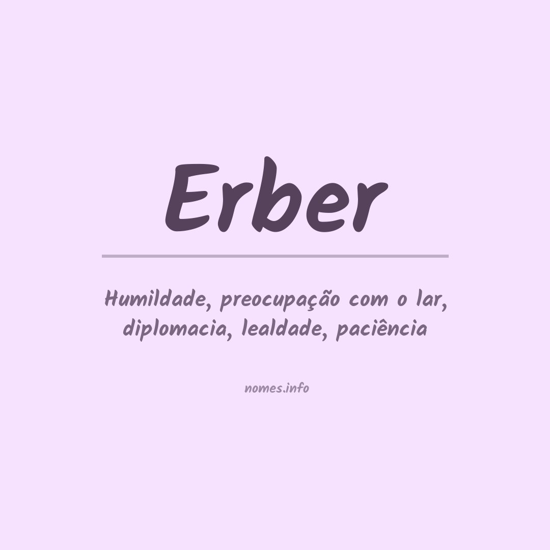 Significado do nome Erber
