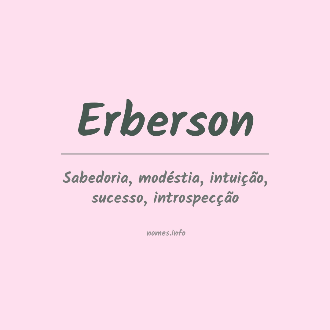 Significado do nome Erberson