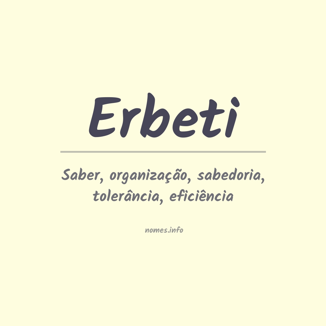 Significado do nome Erbeti