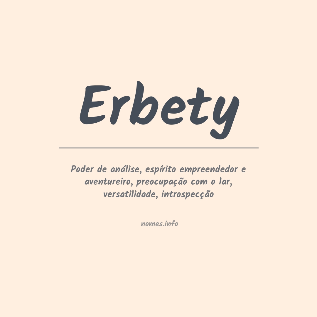 Significado do nome Erbety