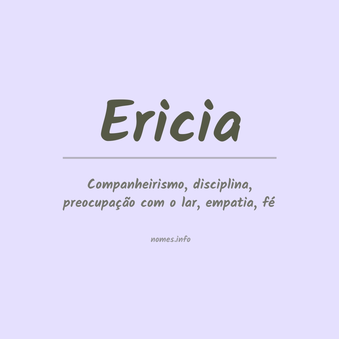 Significado do nome Ericia