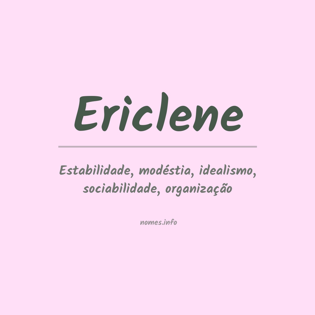 Significado do nome Ericlene