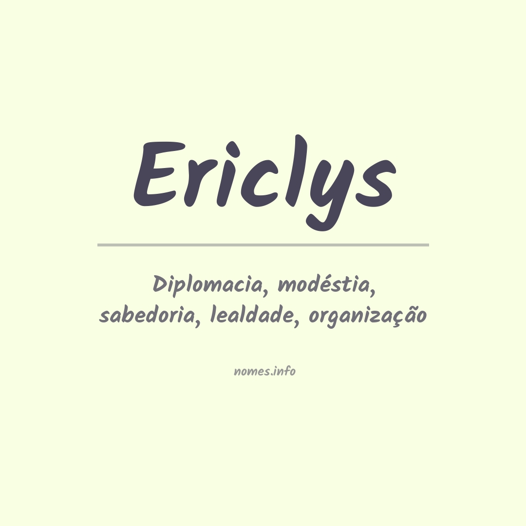 Significado do nome Ericlys