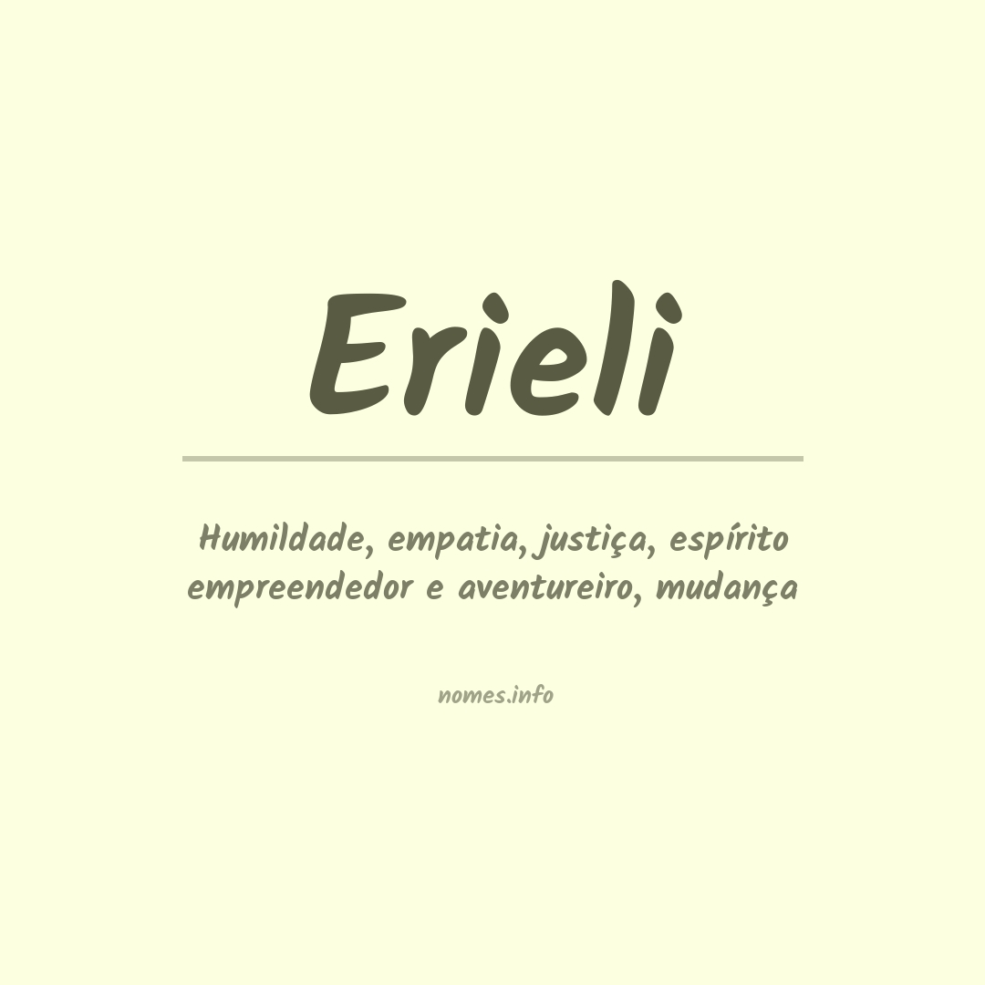 Significado do nome Erieli