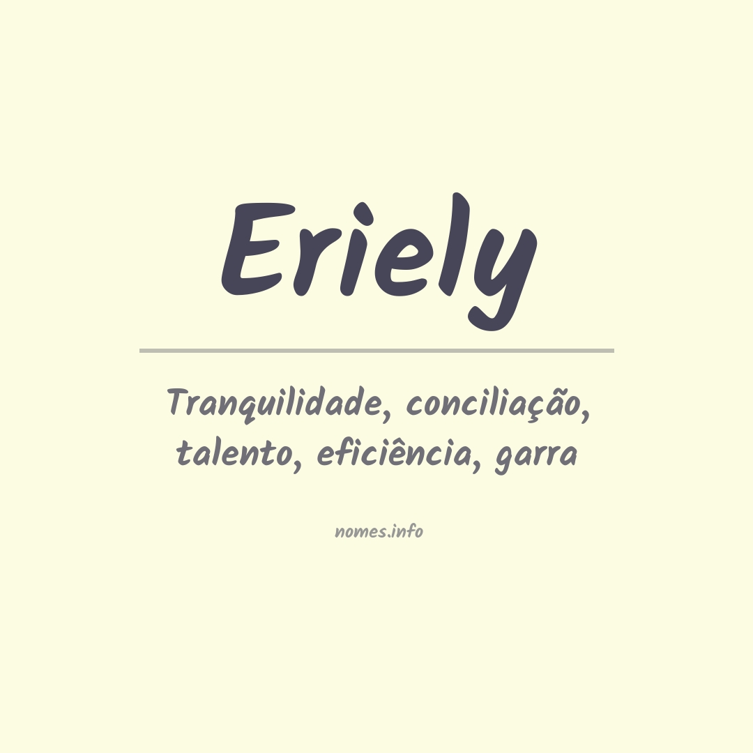 Significado do nome Eriely