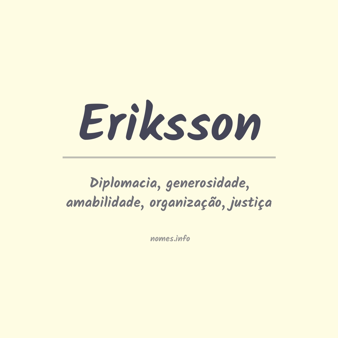 Significado do nome Eriksson