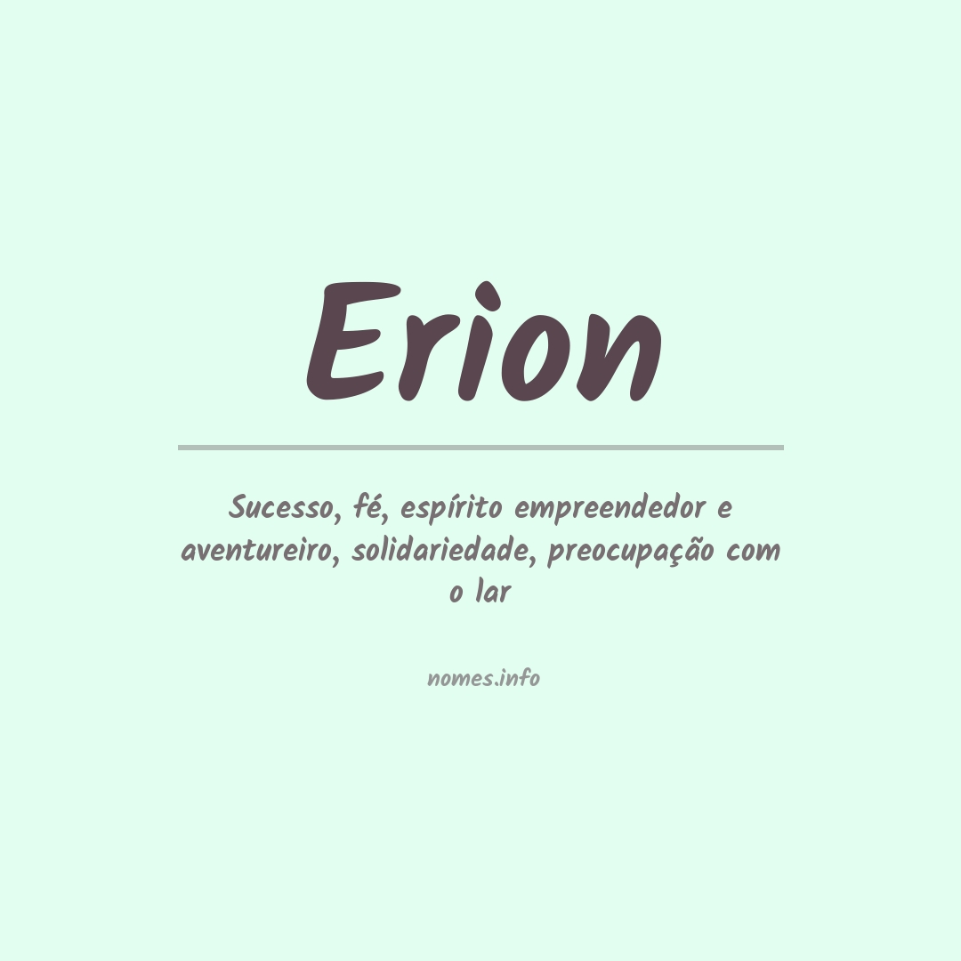 Significado do nome Erion