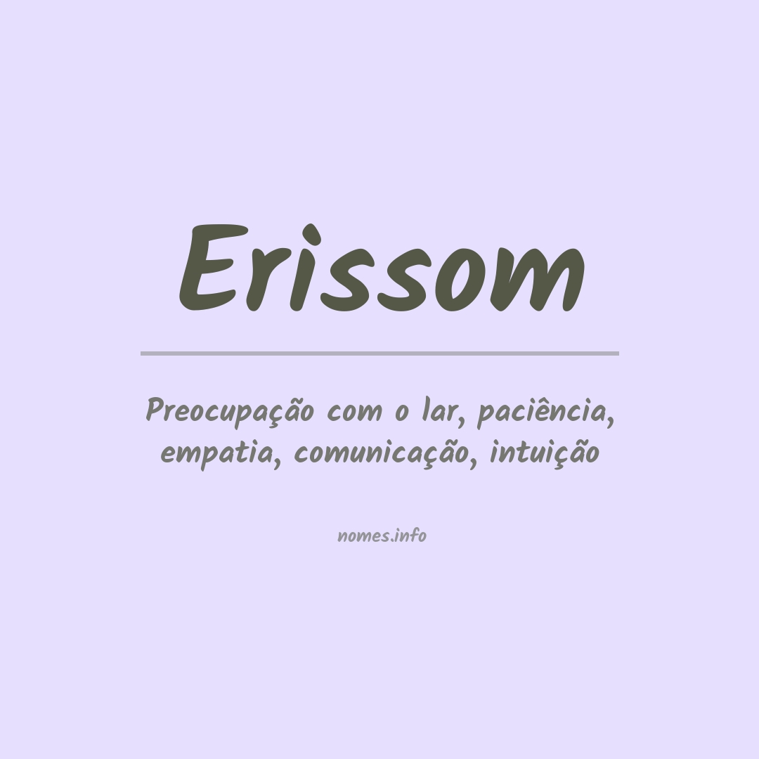 Significado do nome Erissom