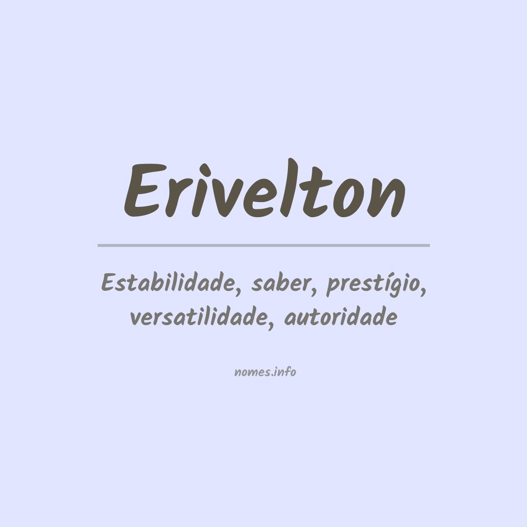 Significado do nome Erivelton