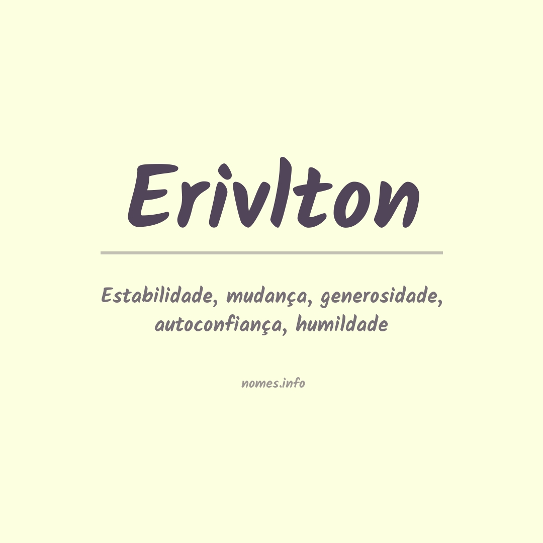 Significado do nome Erivlton