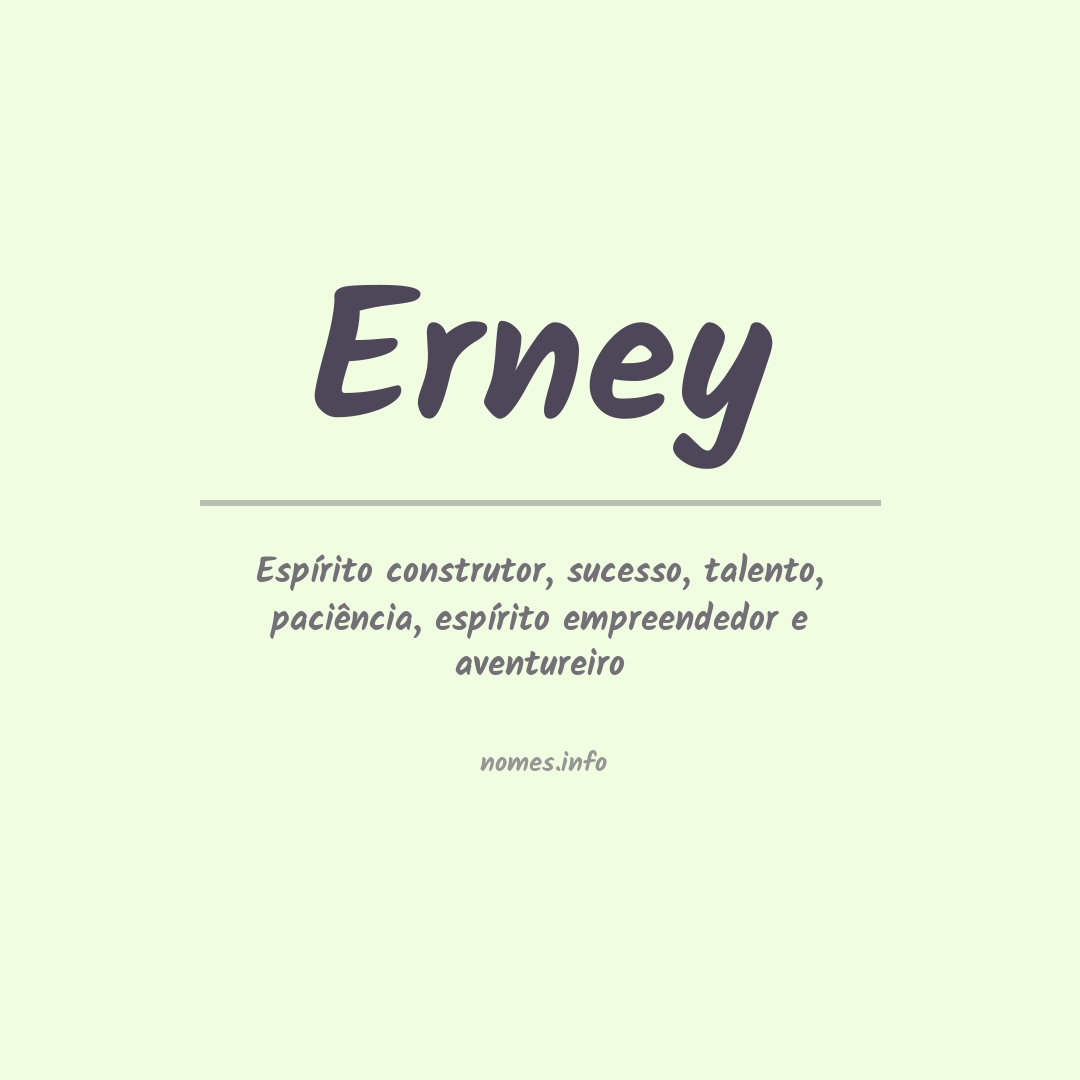 Significado do nome Erney