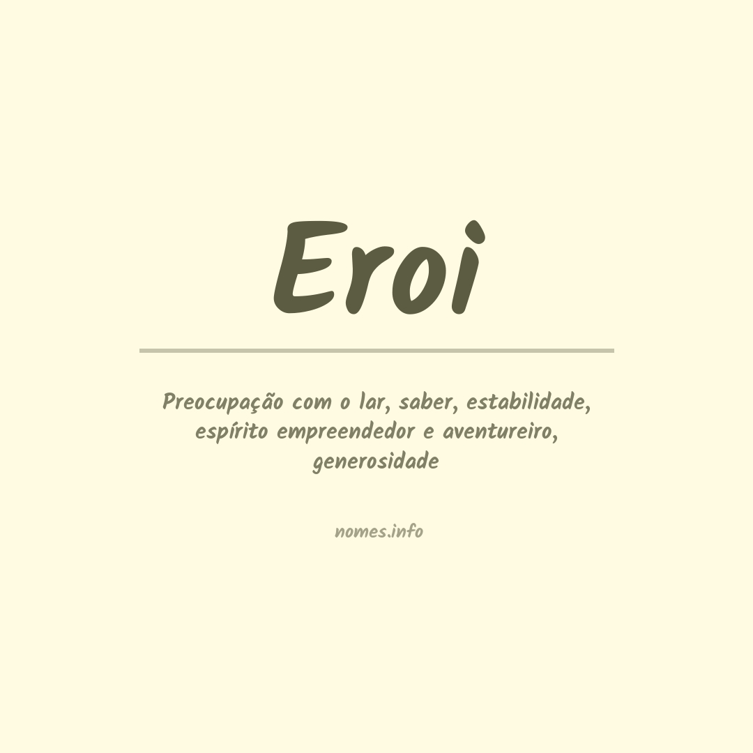 Significado do nome Eroi