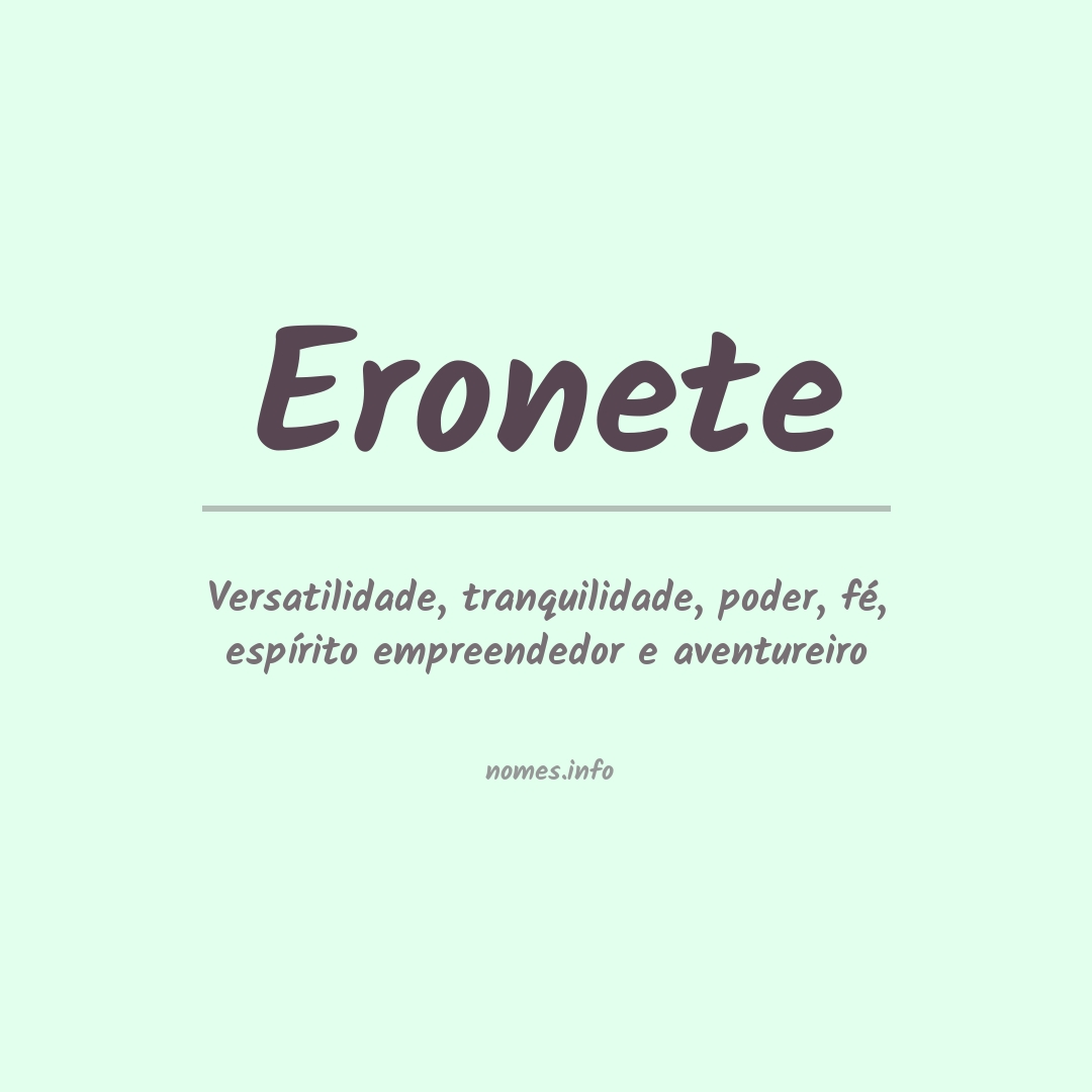 Significado do nome Eronete