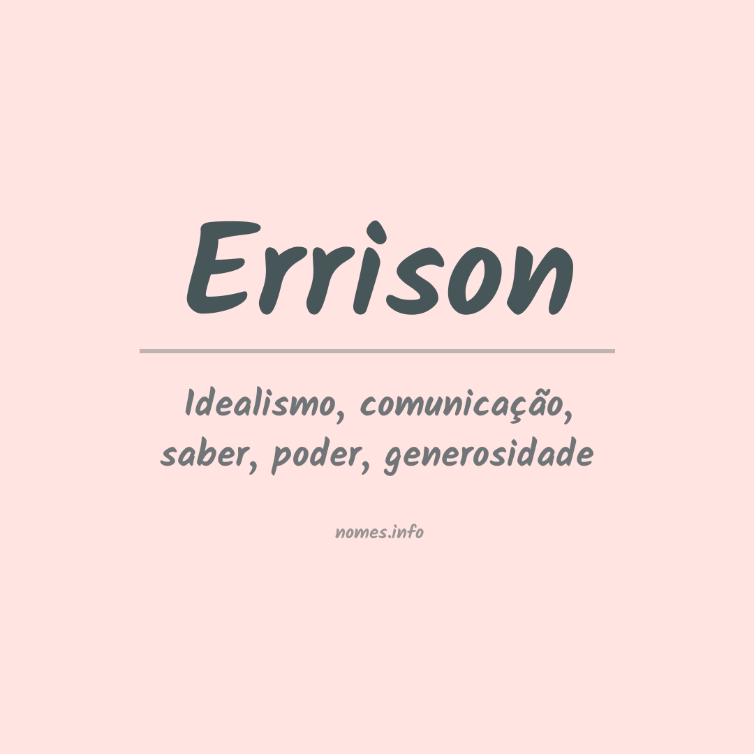 Significado do nome Errison