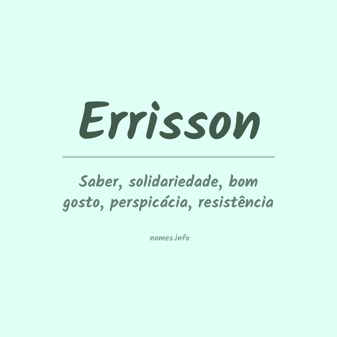 Significado do nome Errisson