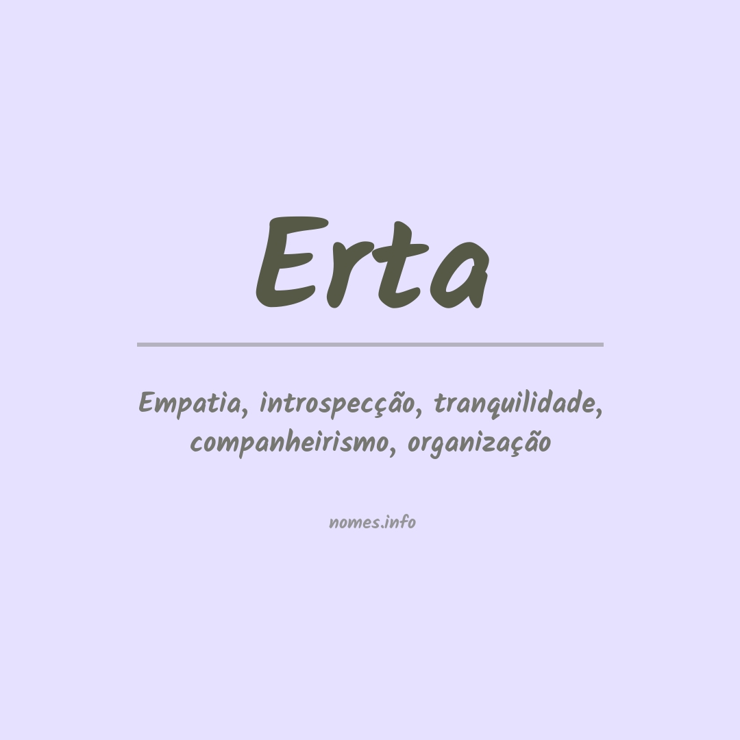 Significado do nome Erta