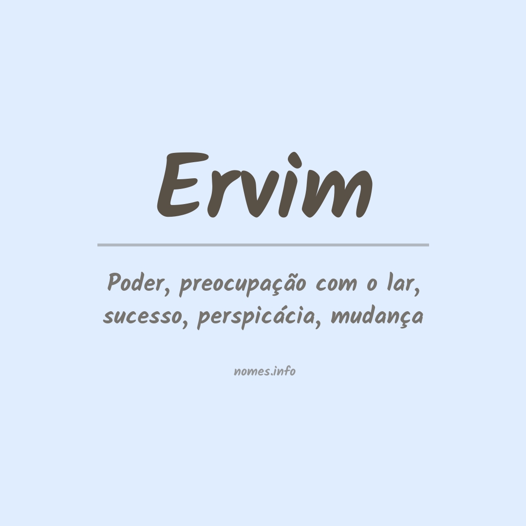 Significado do nome Ervim