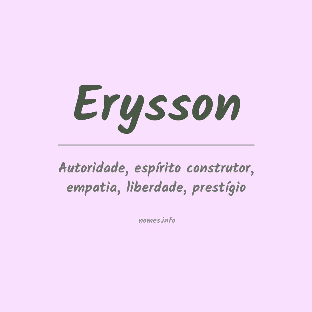 Significado do nome Erysson