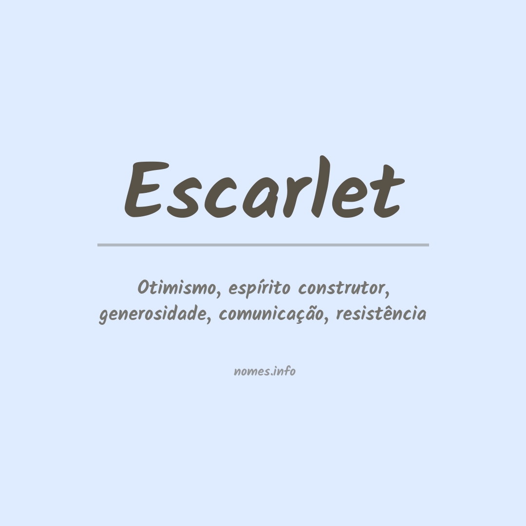 Significado do nome Escarlet