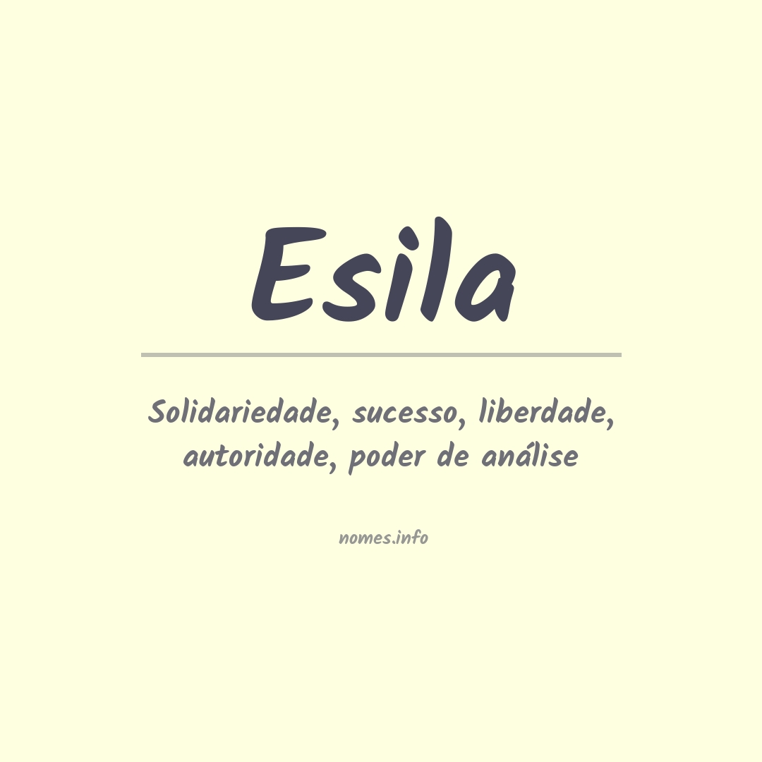 Significado do nome Esila