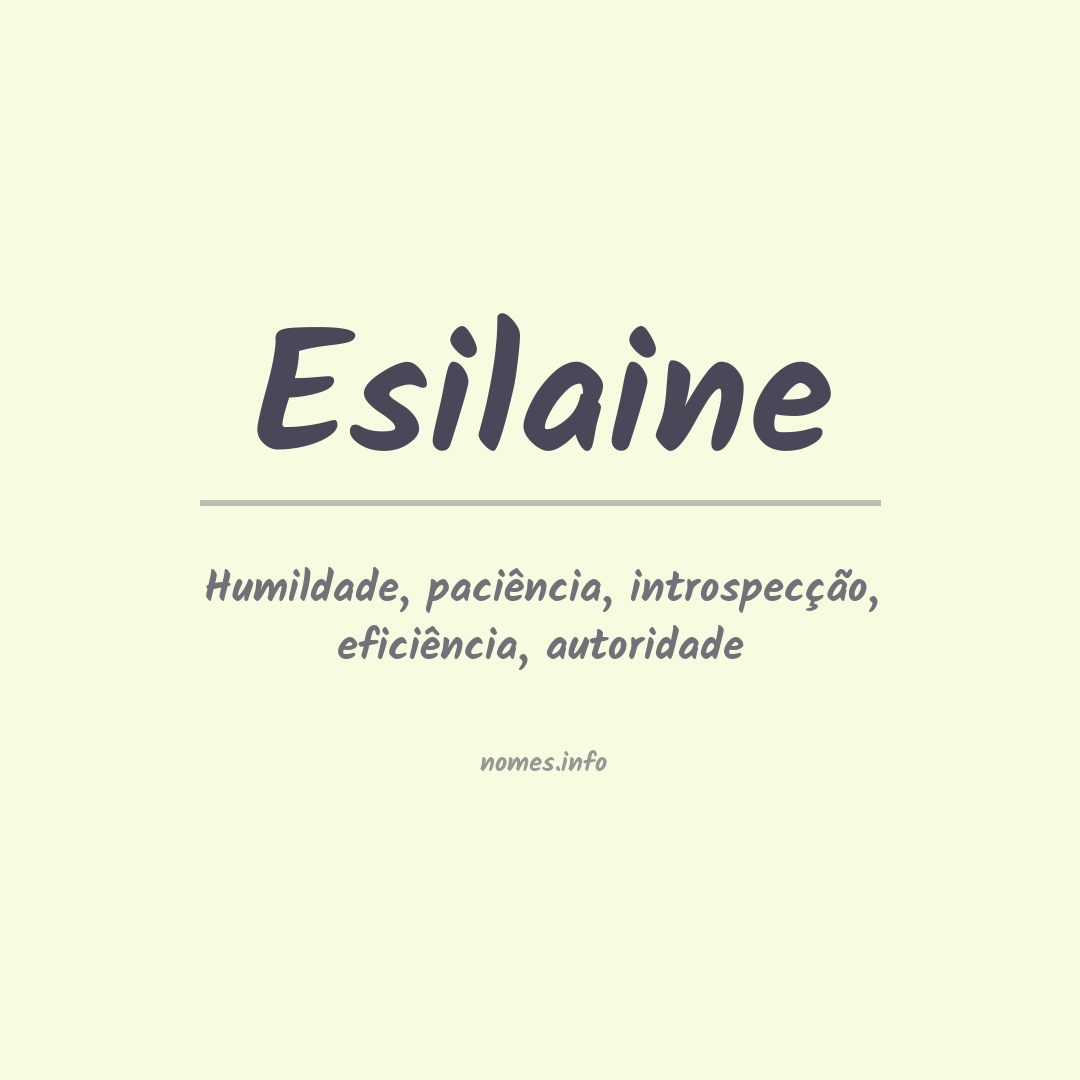 Significado do nome Esilaine